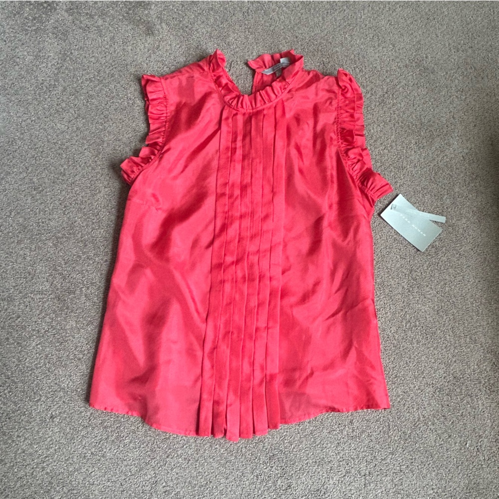 Zara Pink Ruffled Mock Neck Sleeveless Dress